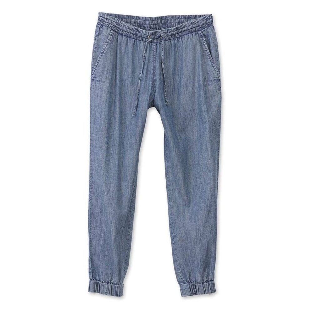 Kavu Malia Chambray Denim Jogger Pants Gorp Hiking Outdoors Granola Minimalist